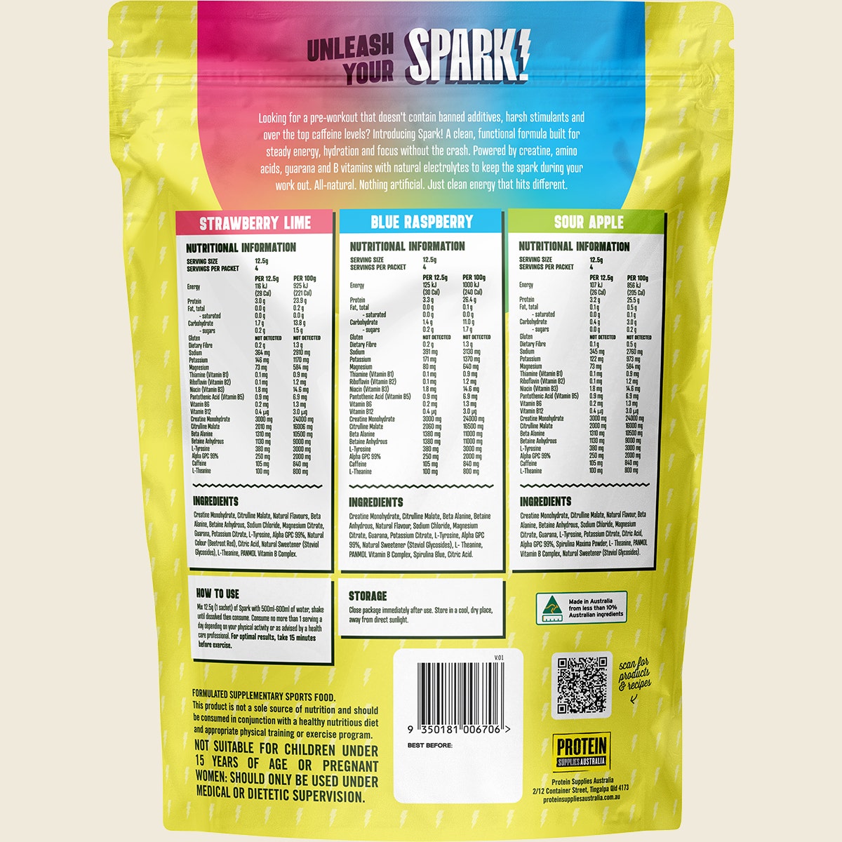 Protein Supplies Australia Spark Pre-Workout Sample Pack 12pk
