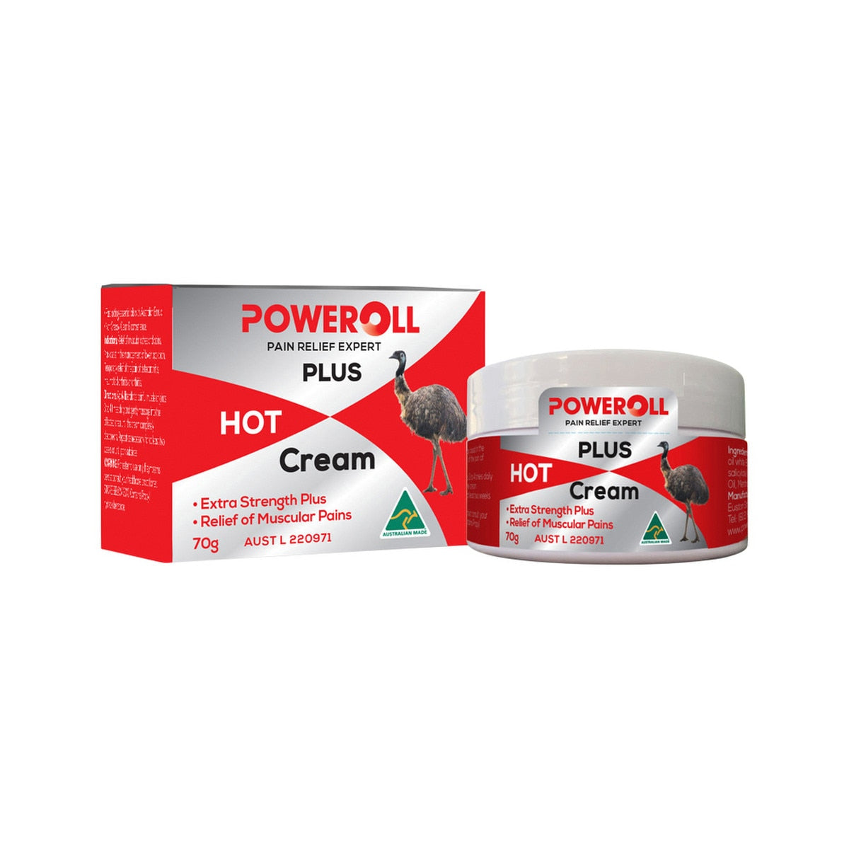 PoweRoll Muscle & Joint Hot Feel Pain Relief Plus Cream 70g - Cutprice Online