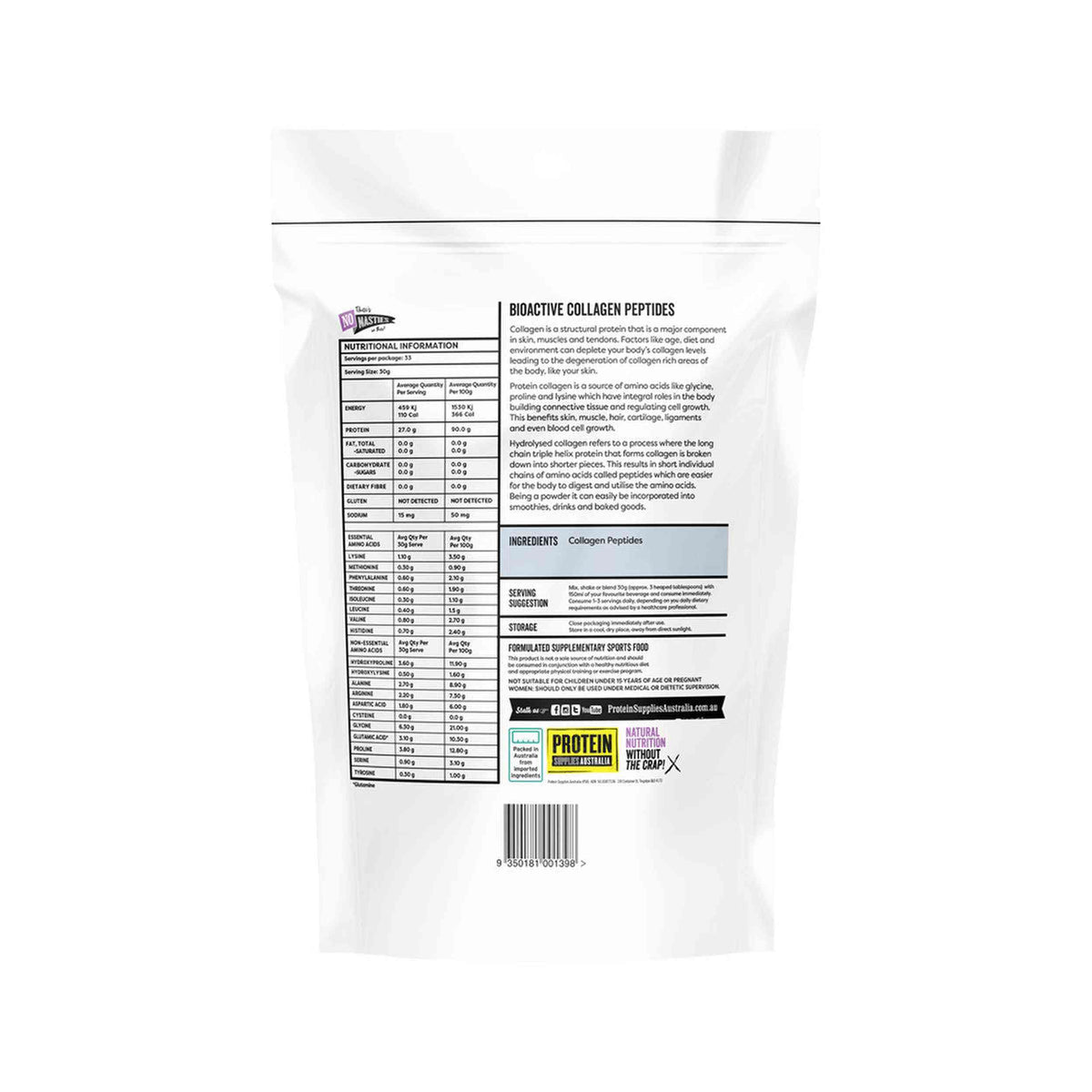 Protein Supplies Australia Collagen Peptides Pure 1kg