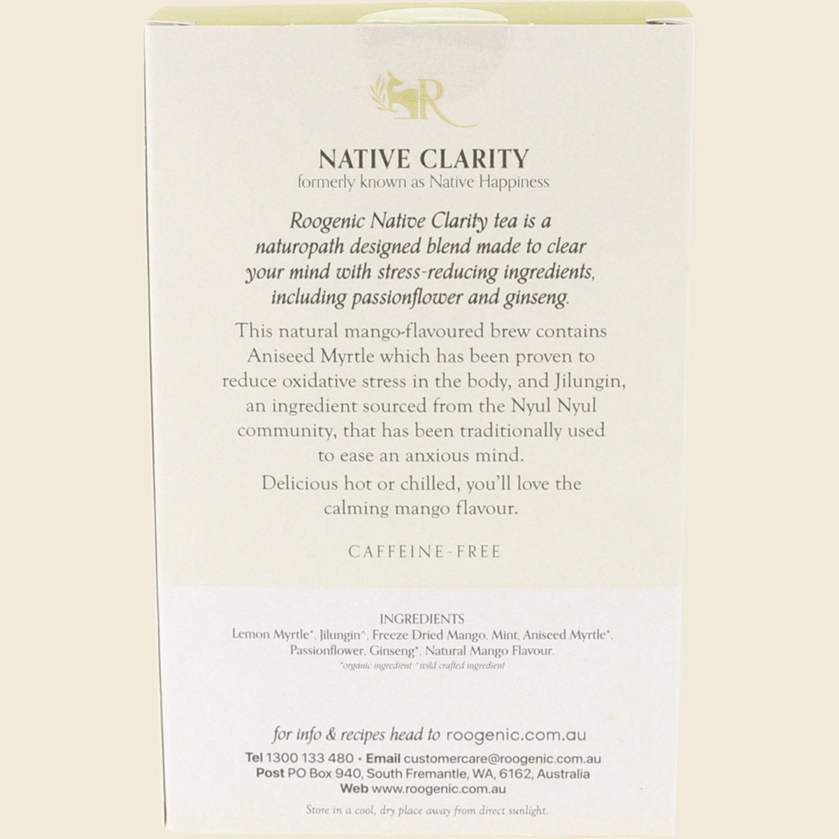 Roogenic Australia Native Clarity x 18 Tea Bags