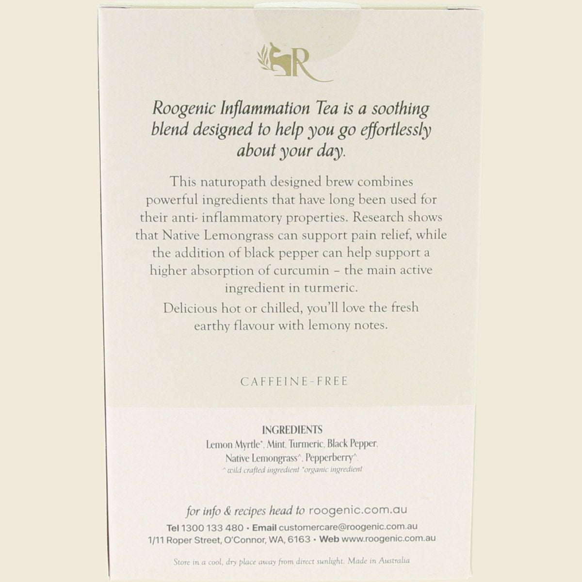 Roogenic Australia Native Anti-Inflammitea x 18 Tea Bags