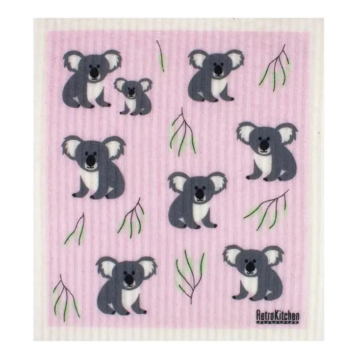 RETROKITCHEN 100% Biodegradable Dishcloth Koalas 1 RETROKITCHEN