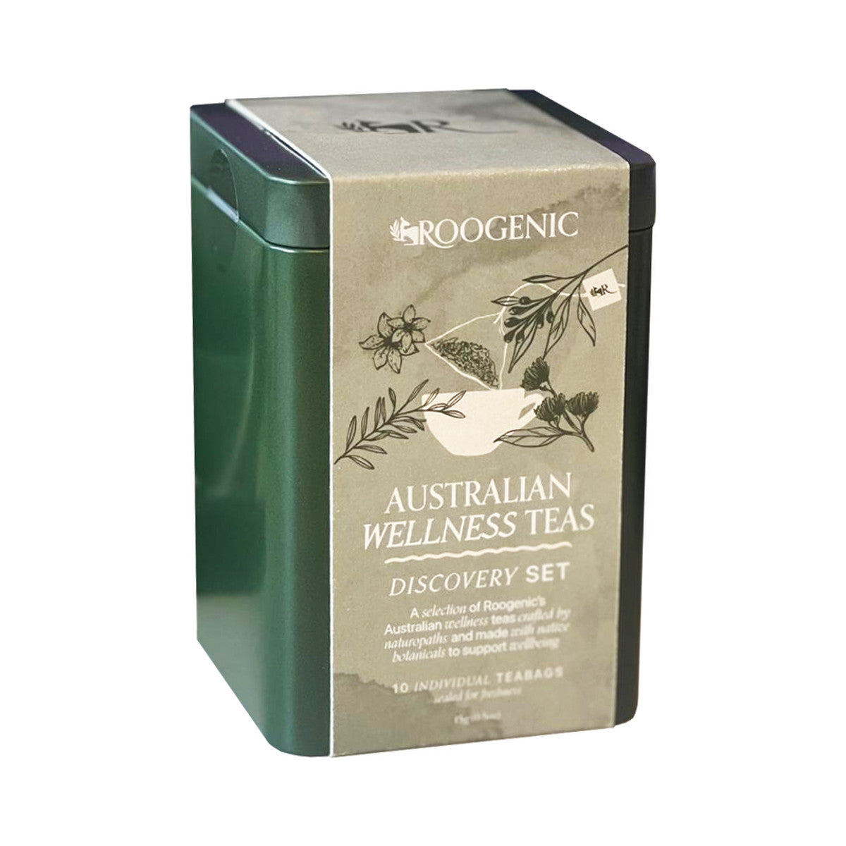 Roogenic Australia Australian Wellness Teas Discovery Set Tin x 10 Assorted Tea Bags - Cutprice Online
