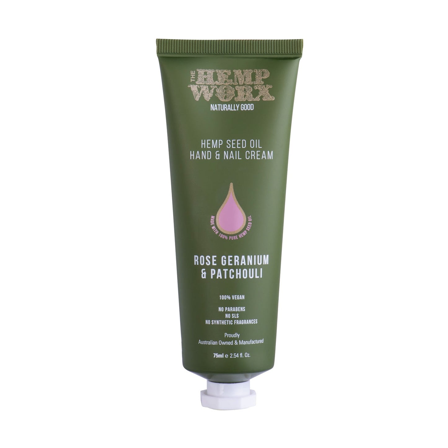 The Hemp Worx Rose Geranium & Patchouli Hand Cream 75ml - Cutprice Online