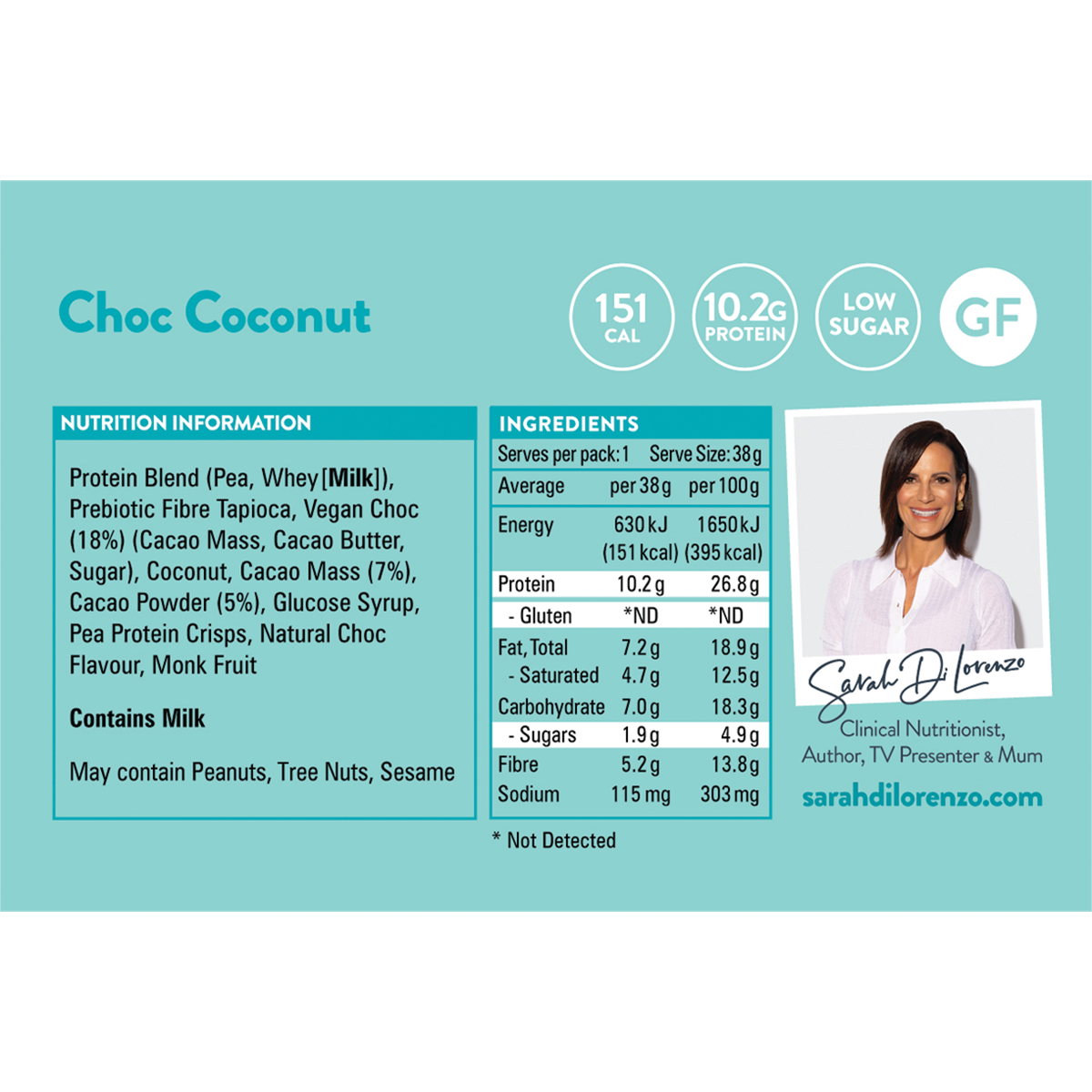 10:10 By SDL Protein Snack Bar Choc Coconut 38g x 14 Pack