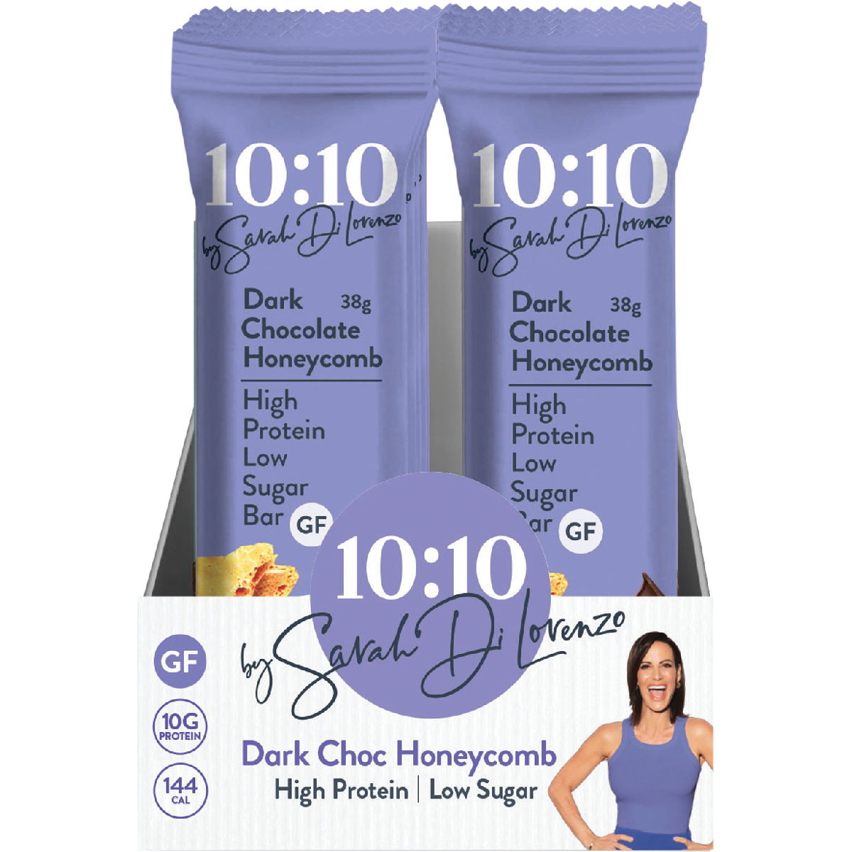 10:10 By SDL Protein Snack Bar Dark Choc Honeycomb 38g x 14 Pack
