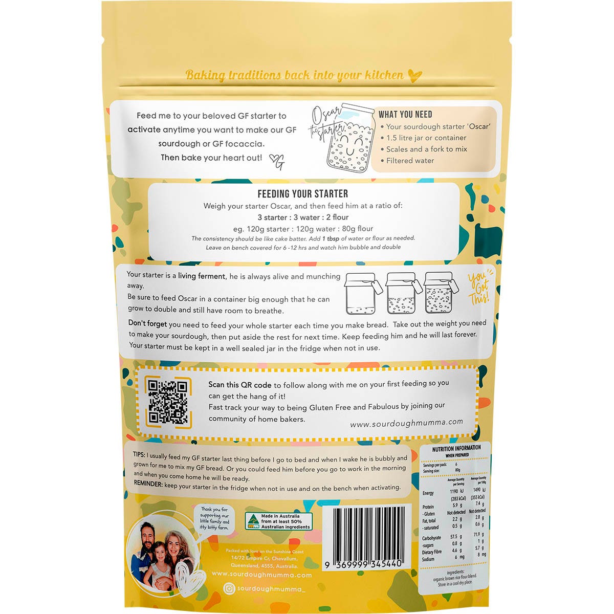 SOURDOUGH MUMMA Feed My Starter Kit Gluten Free 500g - Cutprice Online