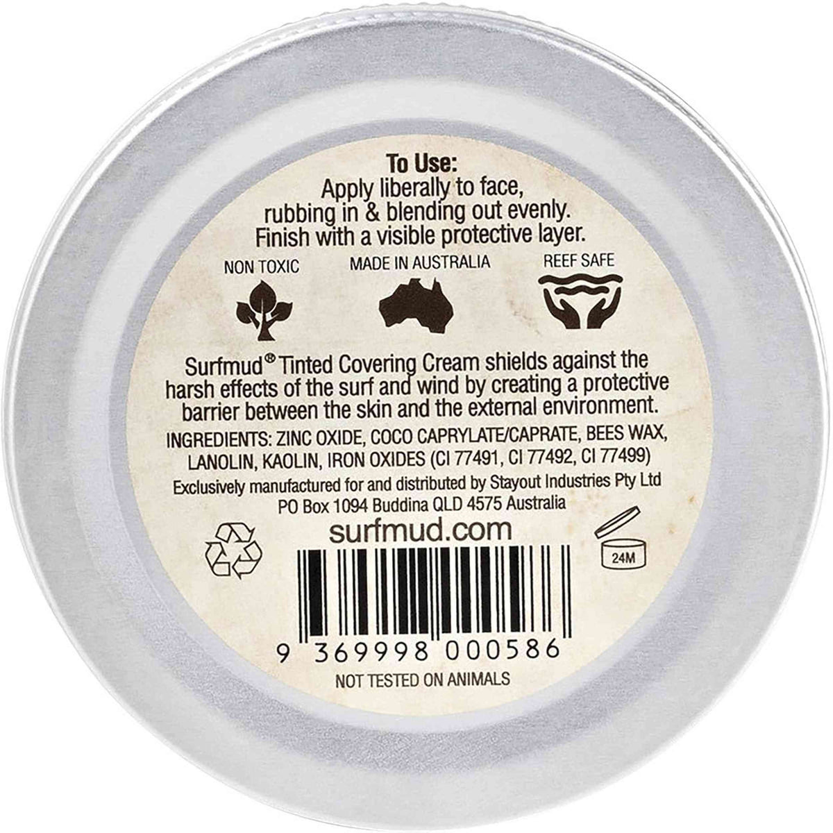 SURFMUD Natural Zinc Tinted Covering Cream 45g