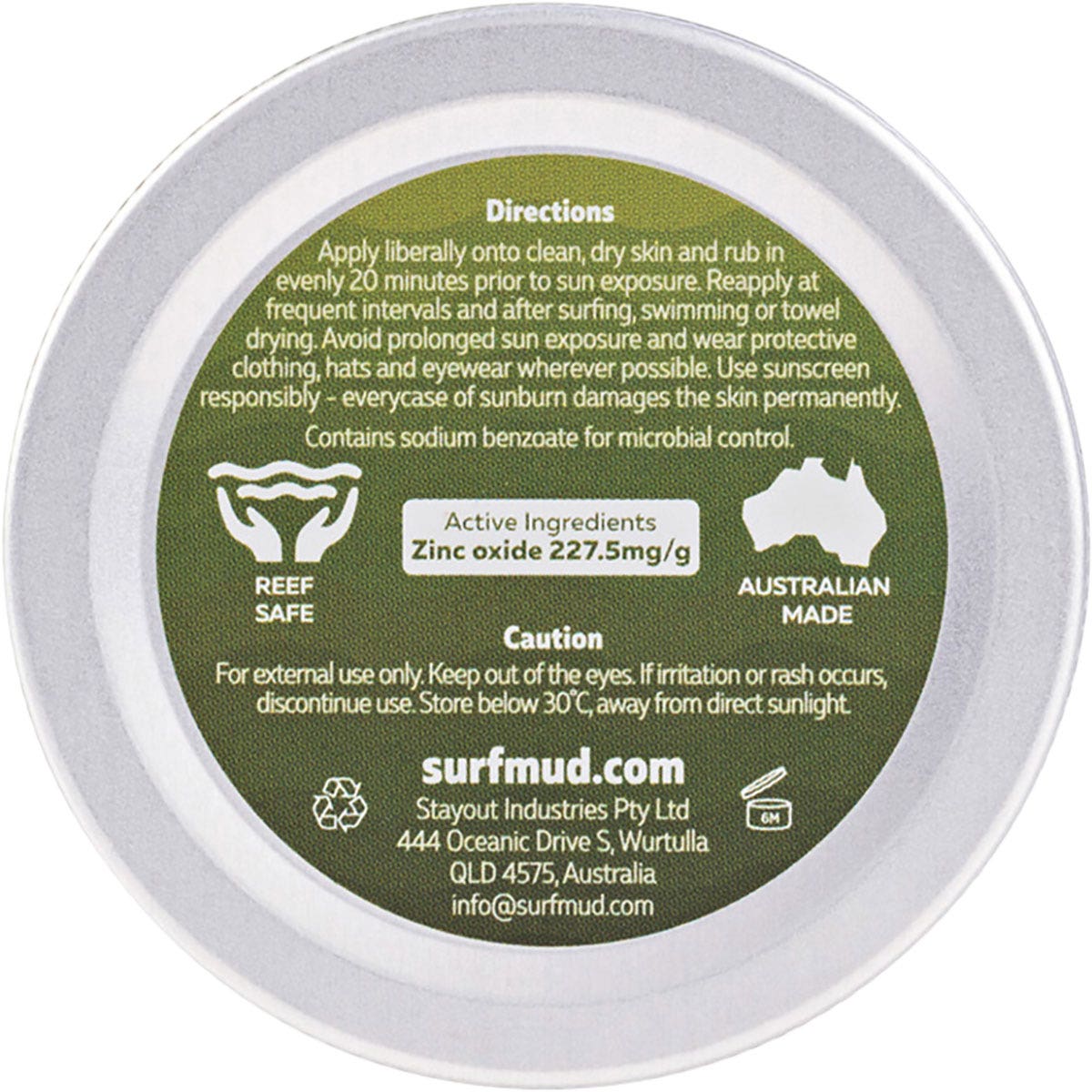 SURFMUD Mineral Sunscreen SPF 50+ Tin 100g - Cutprice Online
