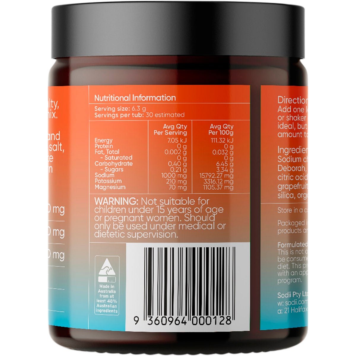 Sodii Everyday Hydration Salts Salty Grapefruit 185g - Cutprice Online
