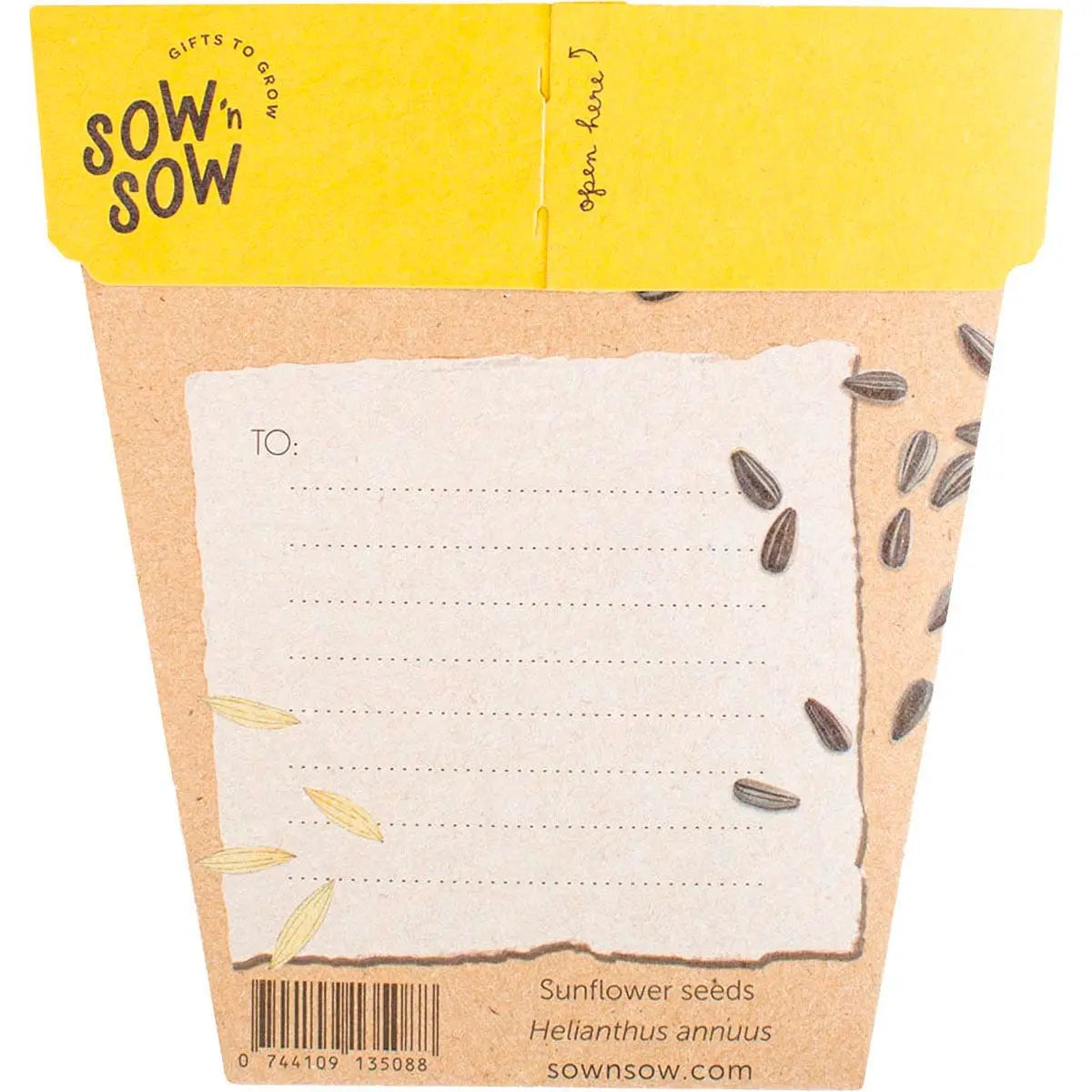 SOW 'N SOW Gift Of Seeds Sunflower 1 SOW 'N SOW