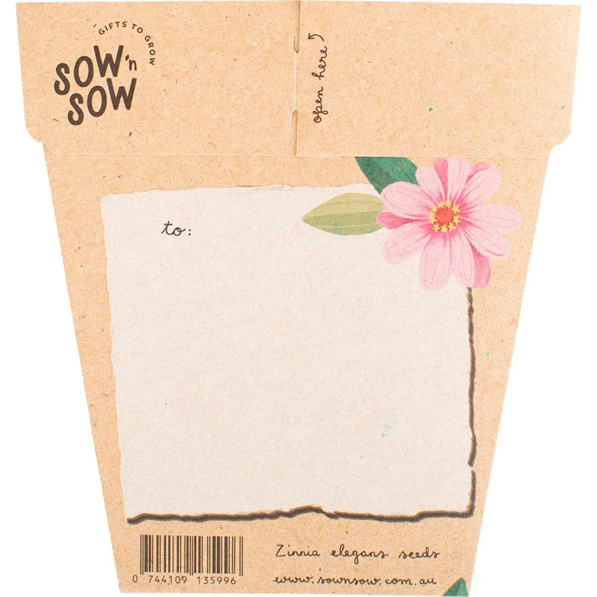 SOW 'N SOW Gift Of Seeds Happy Birthday - Zinnia 1 SOW 'N SOW