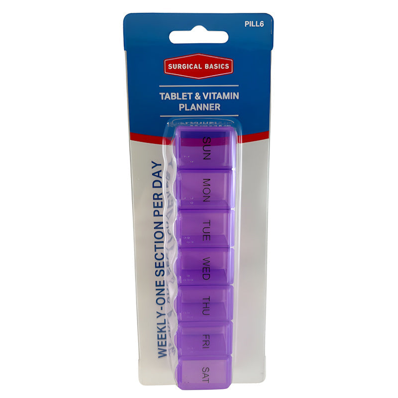 Surgical Basics Pill Box 7 Days 1 Per Day 15x3.2x2.5cm