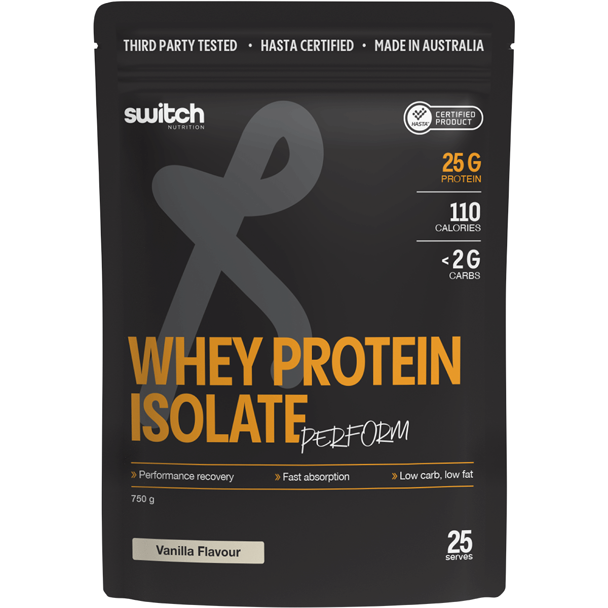 Switch Nutrition Perform HASTA Certified Whey Protein Isolate Vanilla 750g