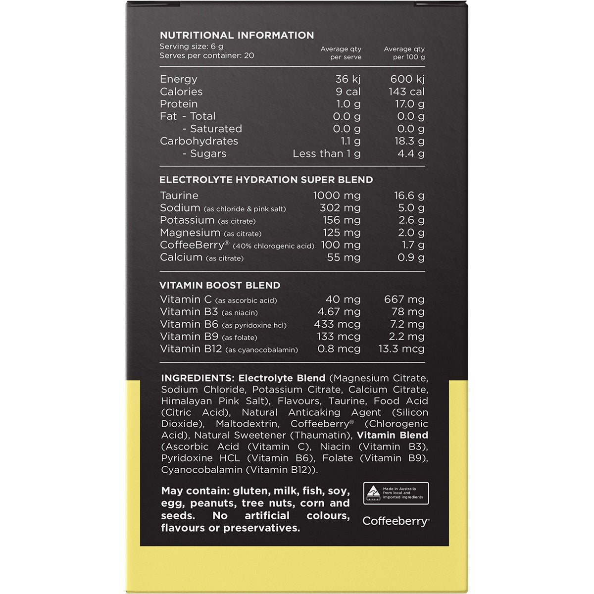 SWITCH NUTRITION Hydrate Electrolytes No Added Sugar Lemon Lime 20x6g - Cutprice Online