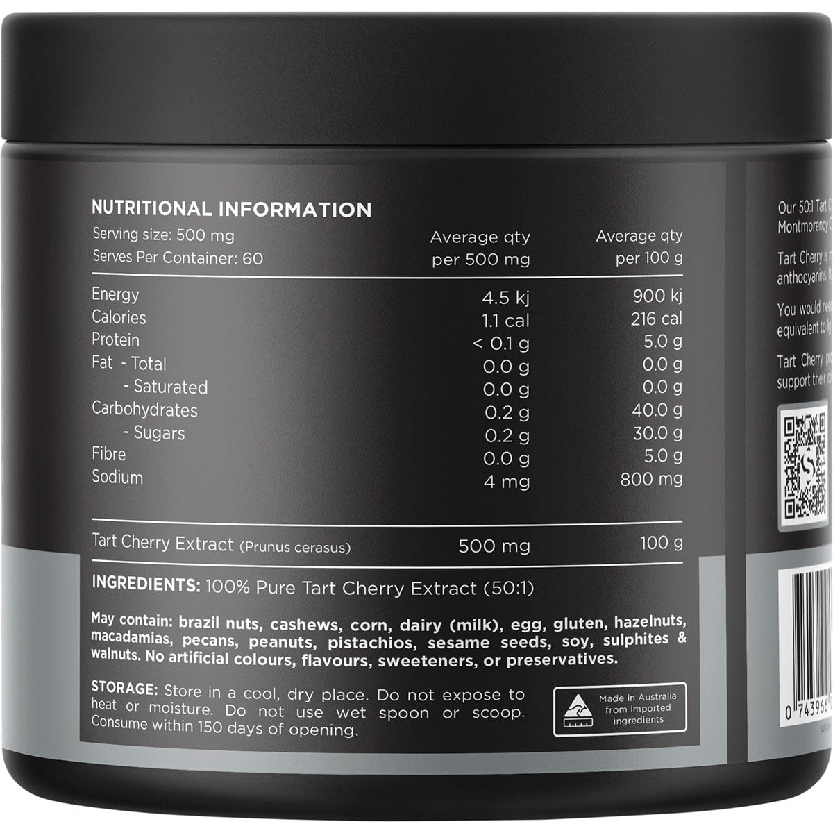 Switch Nutrition Tart Cherry Extract (50:1) Unflavoured 30g - Cutprice Online