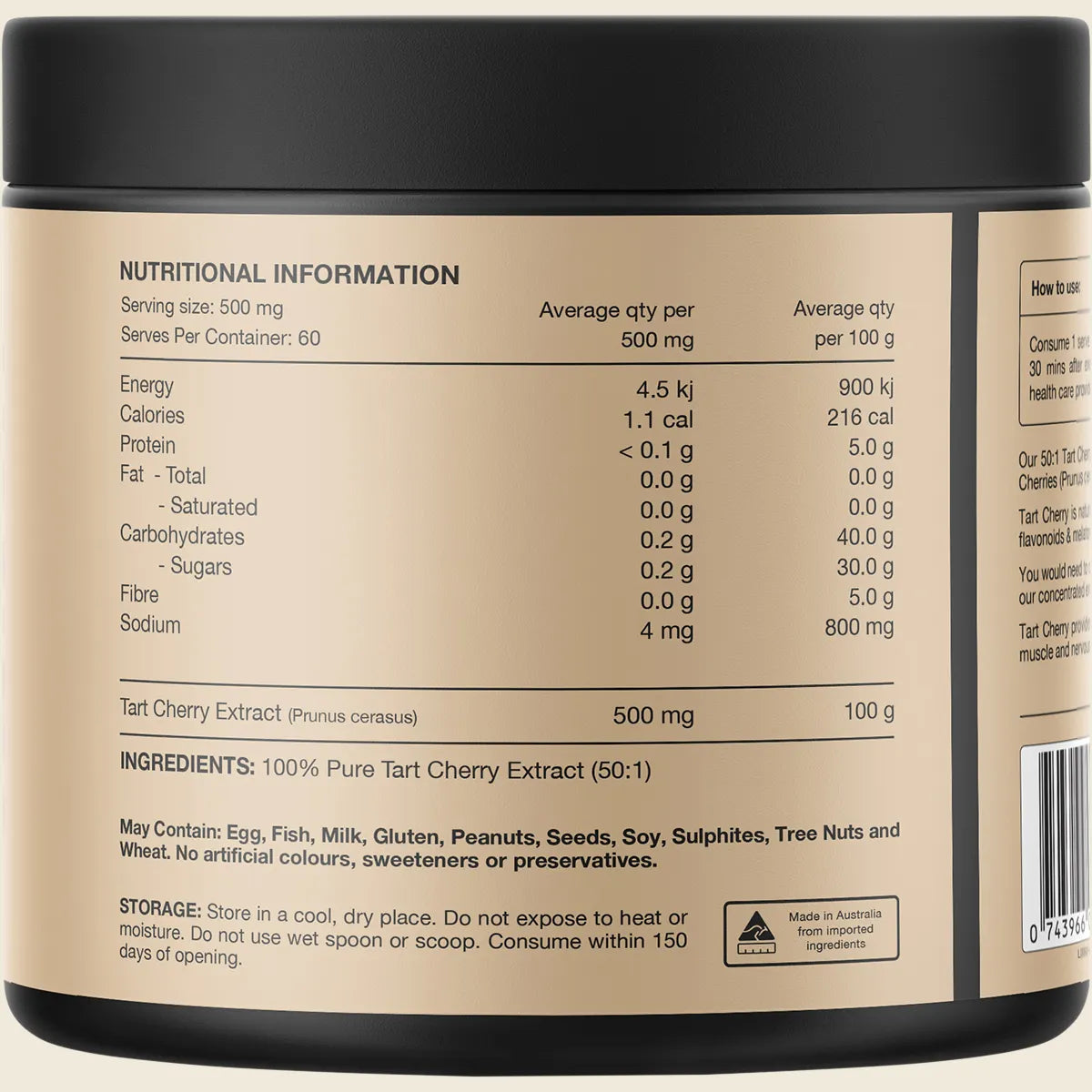 Switch Nutrition Tart Cherry Extract (50:1) Unflavoured Powder 30g