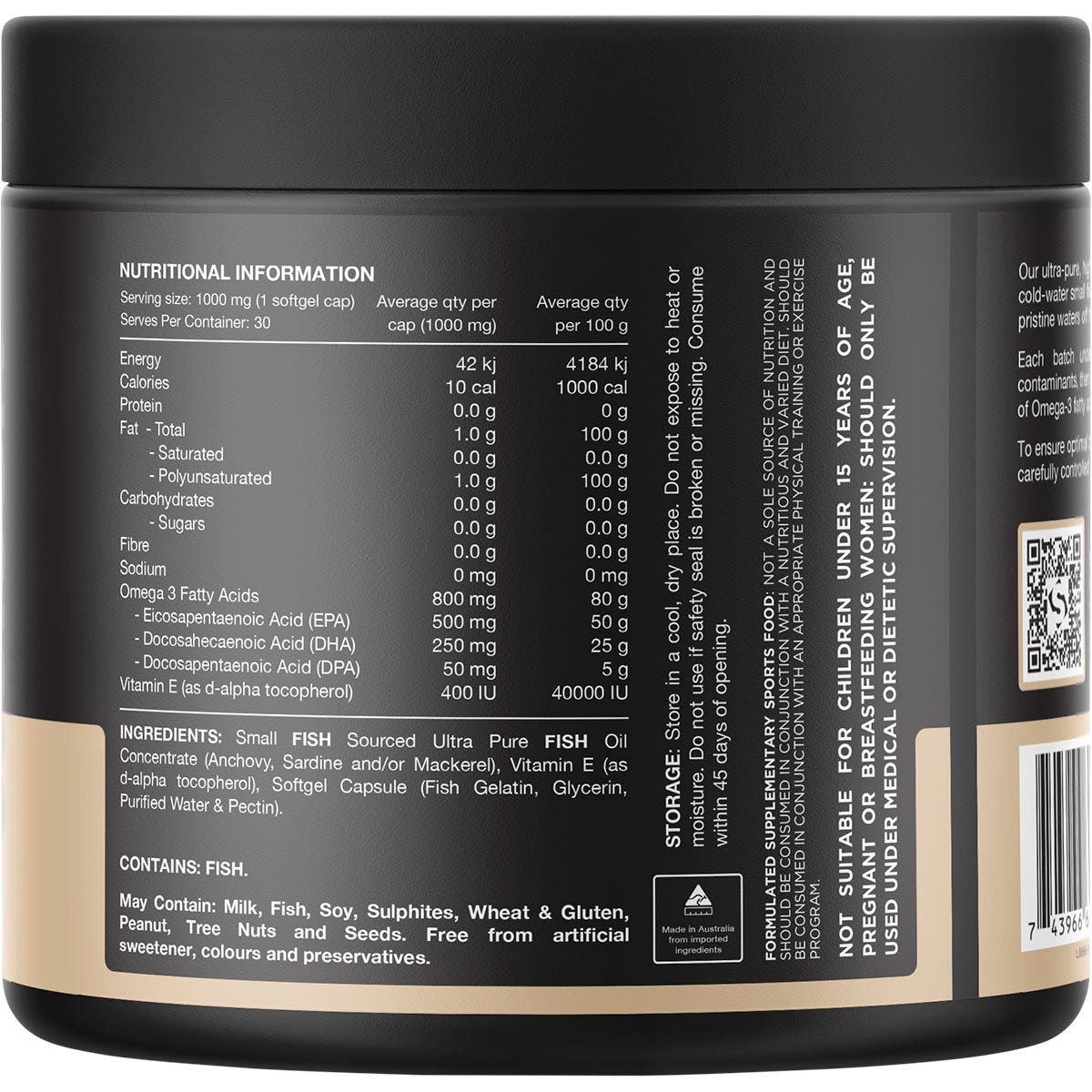 Switch Nutrition Ultra Fish Oil High Strength Norwegian Omega 3 30 Caps - Cutprice Online