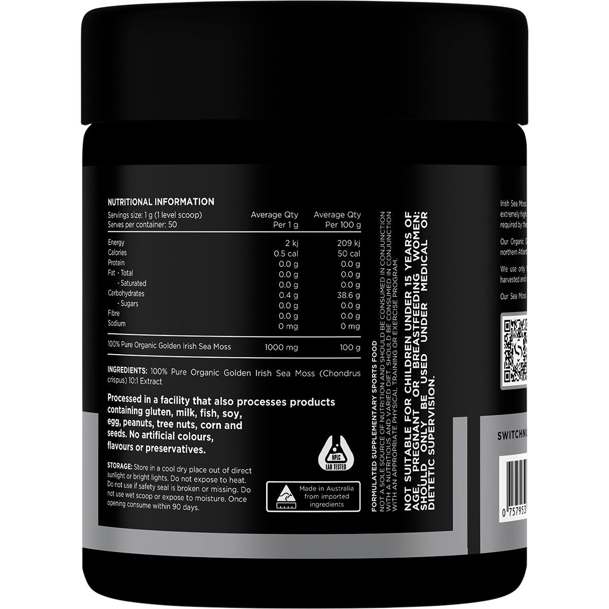 SWITCH NUTRITION Sea Moss 100% Pure Golden Irish Sea Moss 50g - Cutprice Online