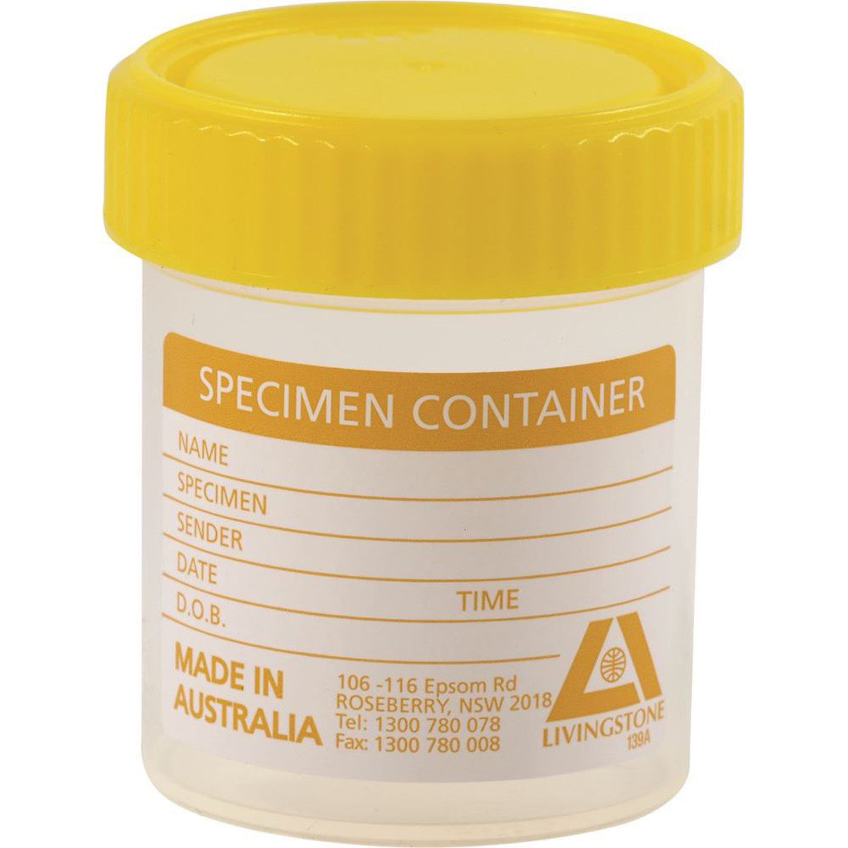 Specimen Jar Labelled 70ml - Cutprice Online