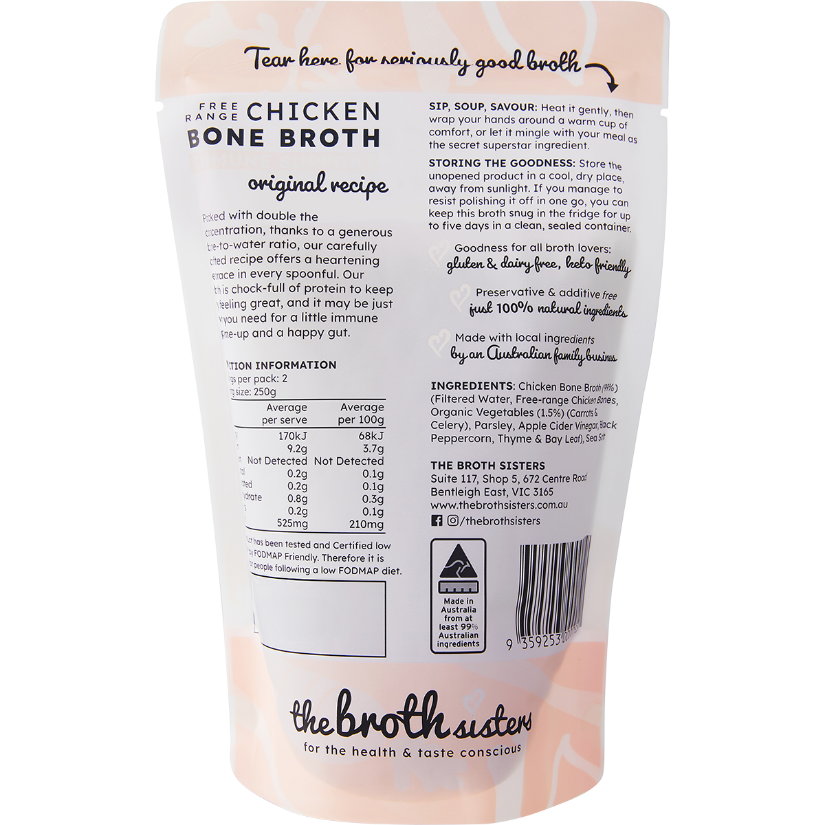 The Broth Sisters Chicken Bone Broth 500ml x 8 Pack