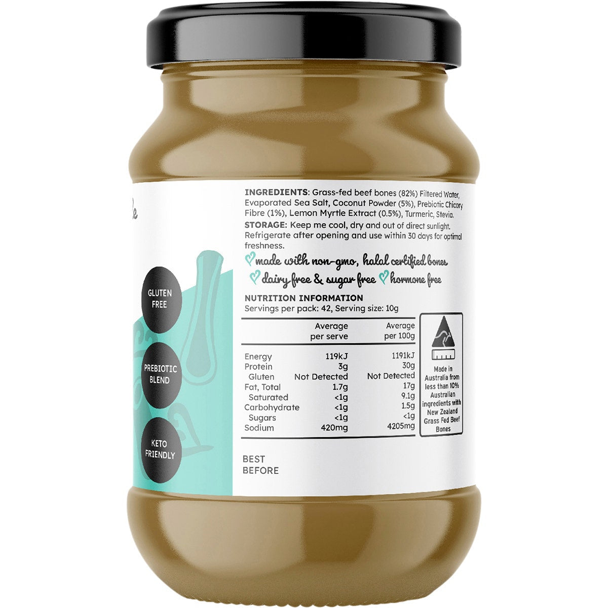 The Broth Sisters Beef Bone Broth Concentrate Coconut & Lemon Myrtle 420g - Cutprice Online