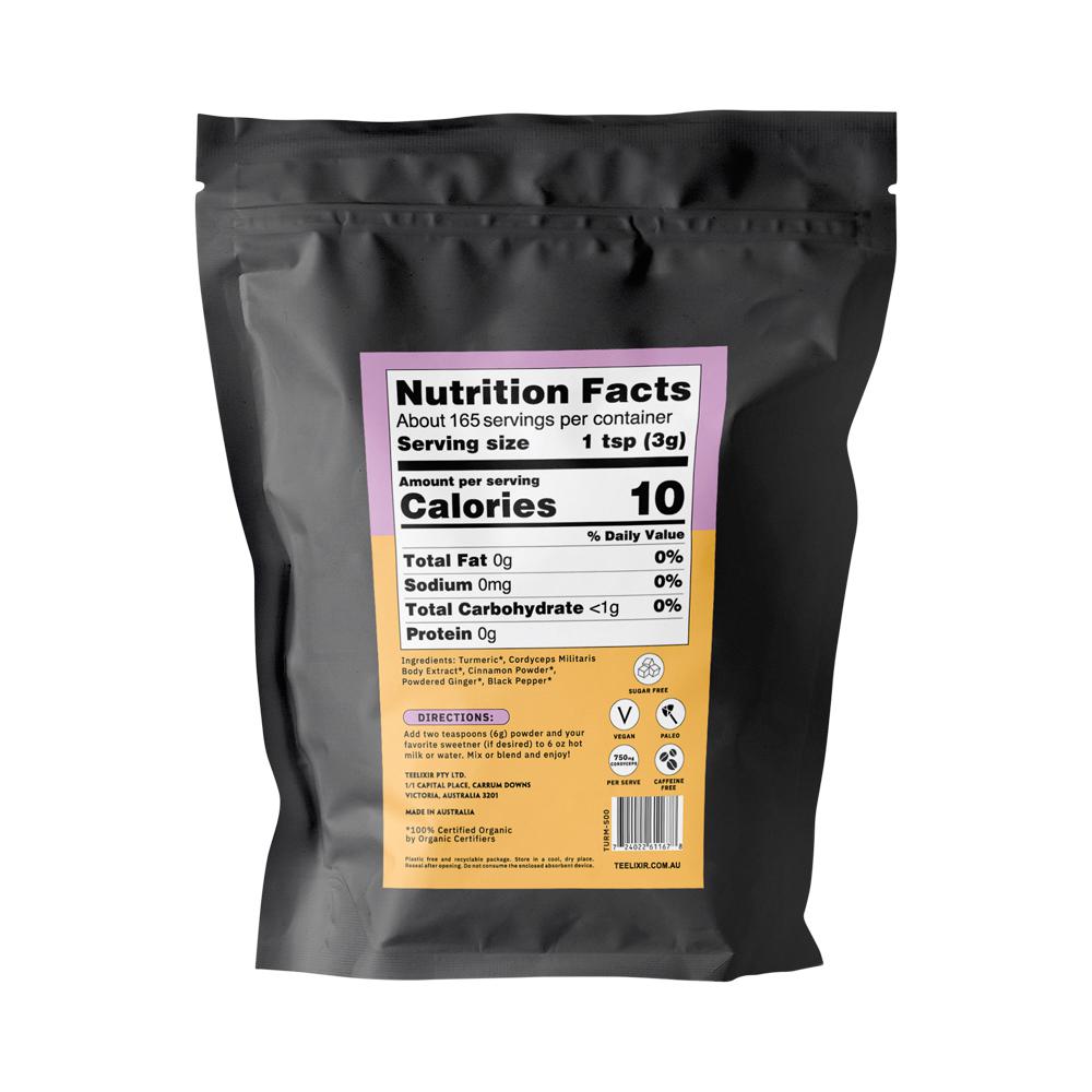 Teelixir Organic Mushroom Turmeric Latte (Starring Cordyceps And Ginger) 500G - Cutprice Online