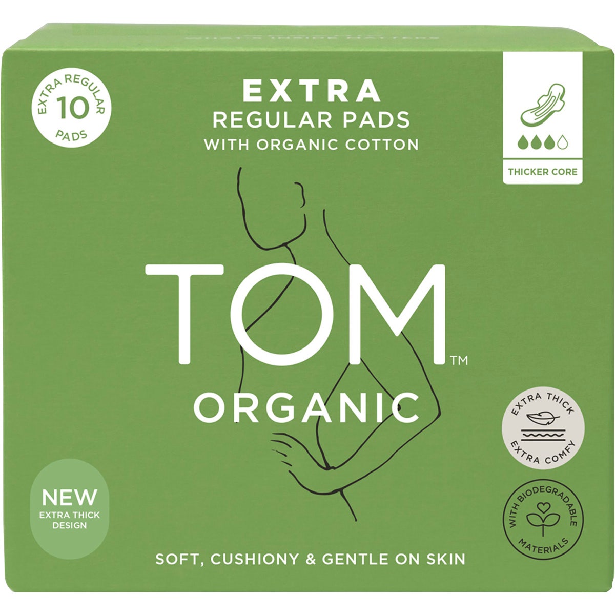 Tom Organic Pads Extra Regular 10pk - Cutprice Online