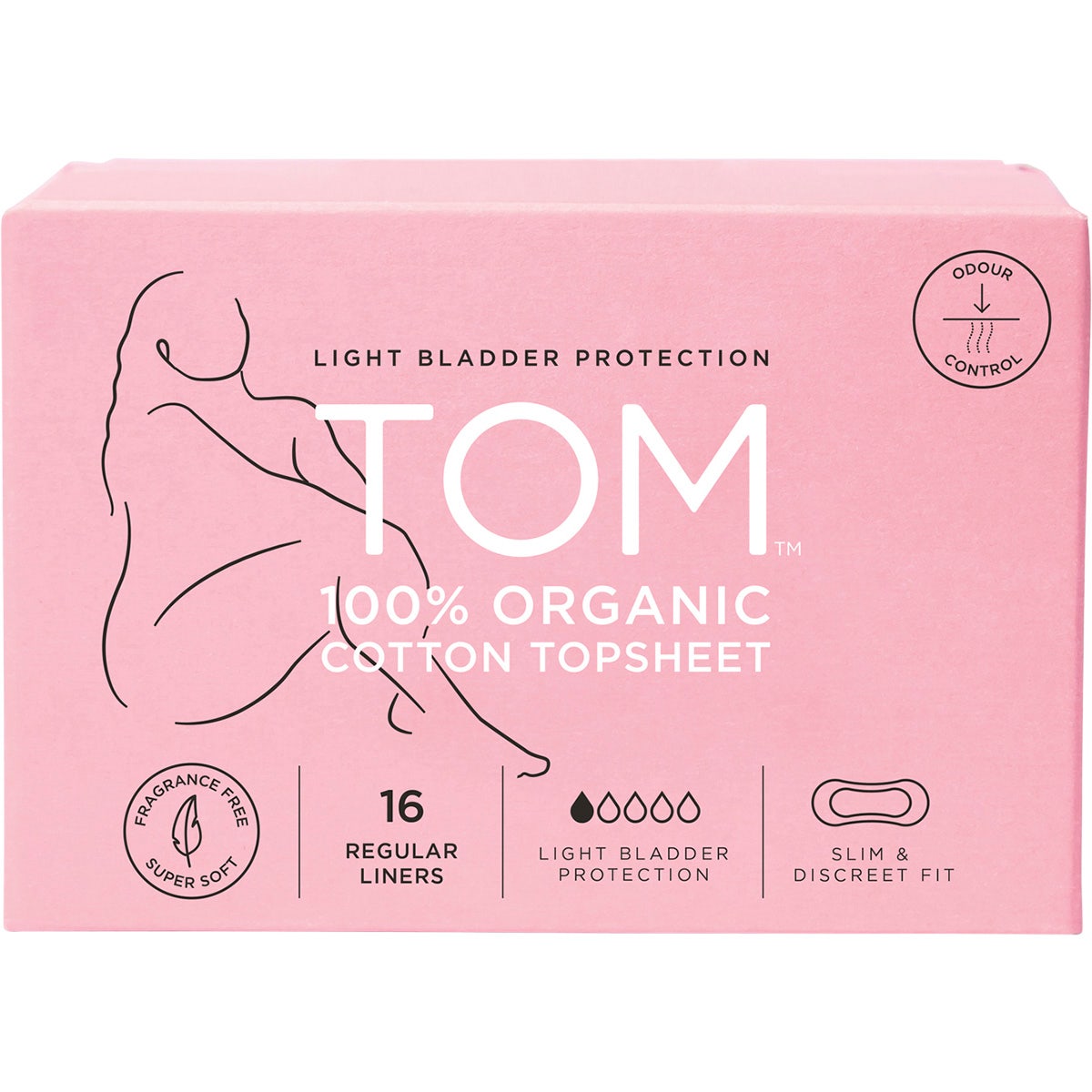 Tom Organic Liners Light Bladder Protection Regular 16pk - Cutprice Online