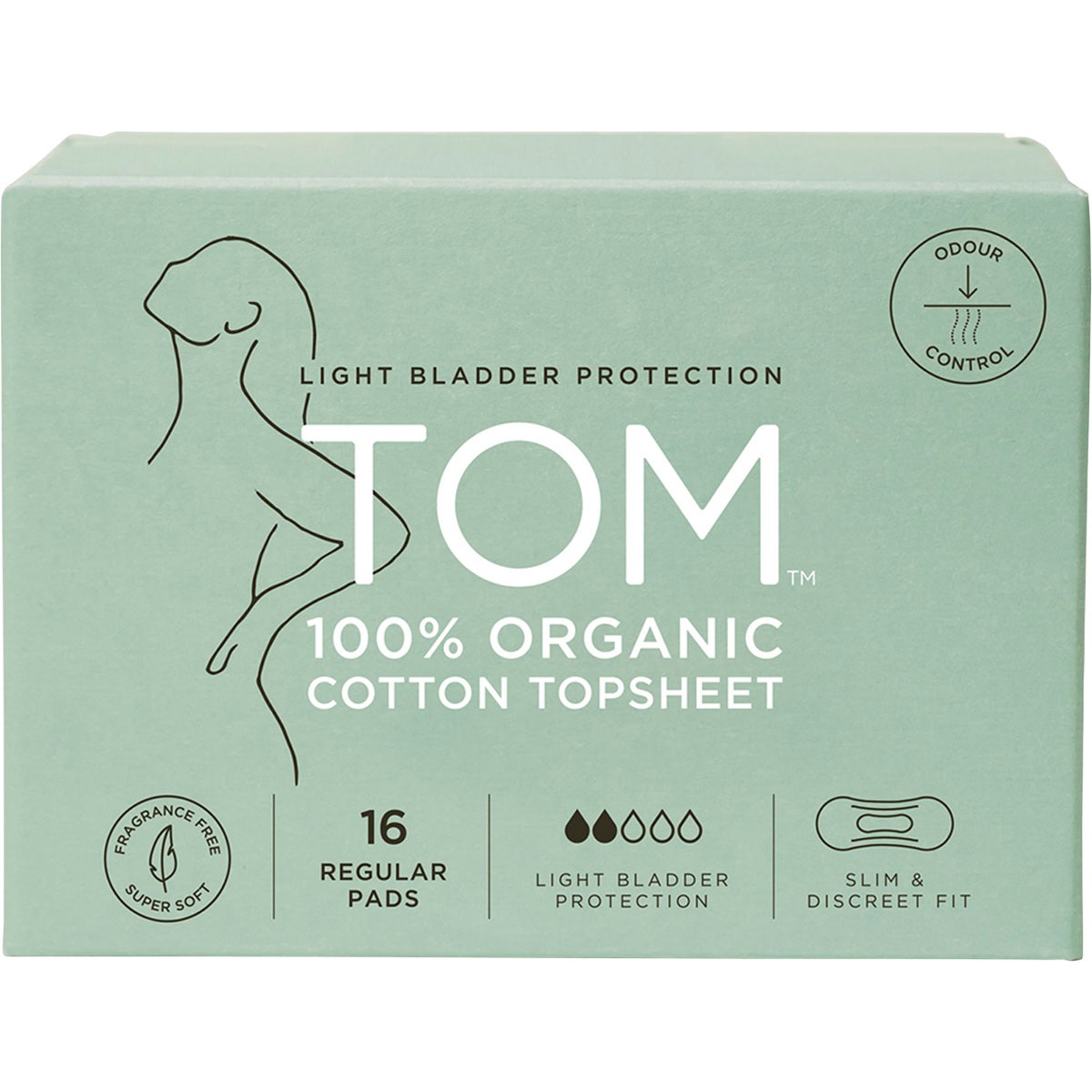 Tom Organic Pads Light Bladder Protection Regular 16pk - Cutprice Online