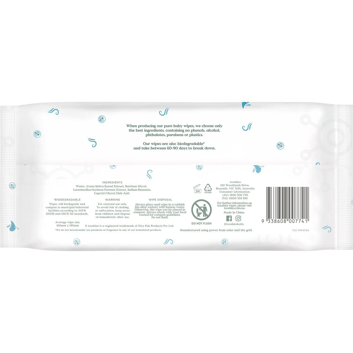 Tooshies Probiotic Water Wipes 70pk - Cutprice Online