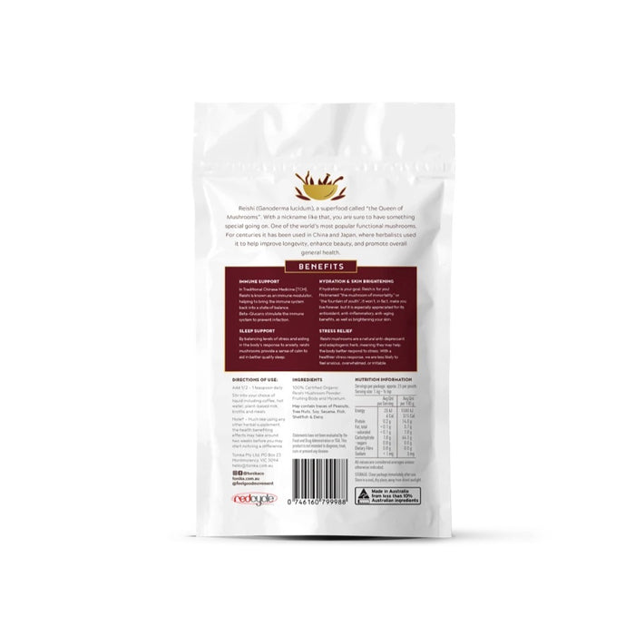 Tonika 100% Organic Mushroom Powder Reishi 90g - Cutprice Online