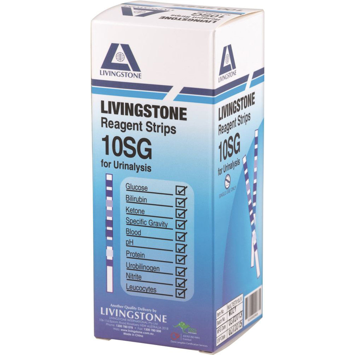 Livingstone Urinalysis Reagent Strips 10SG (10 Panel) x 100 Pack - Cutprice Online