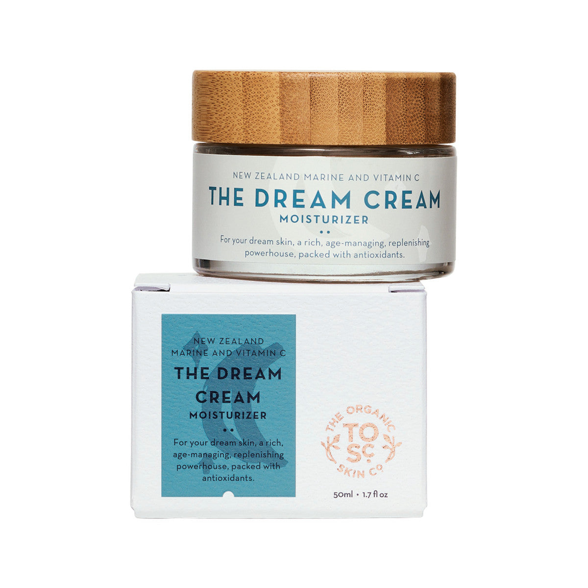 The Organic Skin Co Organic The Dream Cream Moisturiser New Zealand Marine and Vitamin C 50ml - Cutprice Online