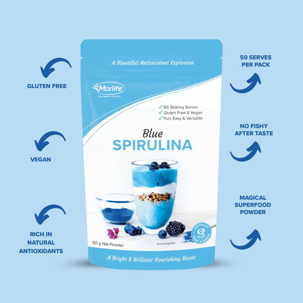 Morlife Blue Spirulina Powder 50g - Cutprice Online