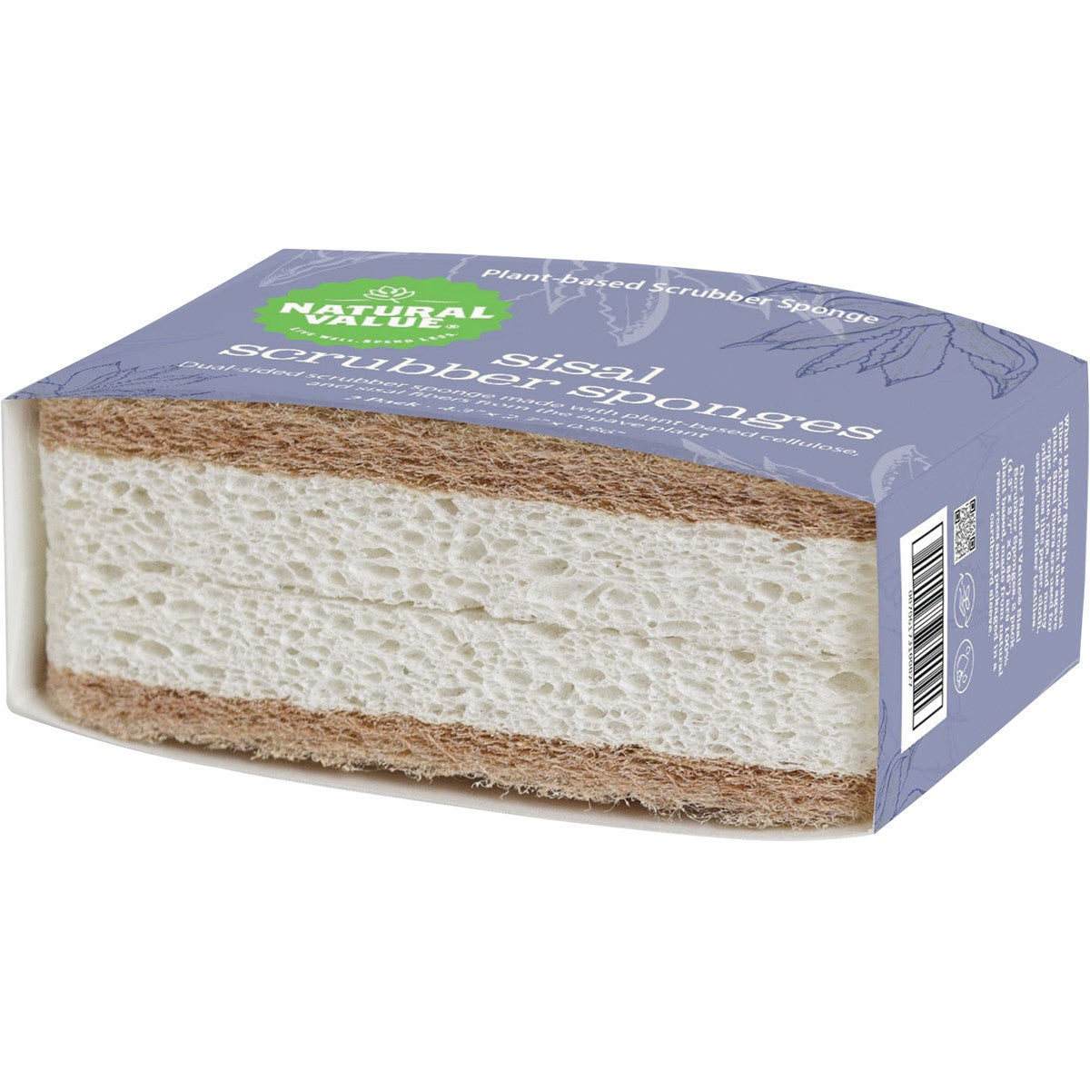 Natural Value Sisal Scrubber Sponge 2pk - Cutprice Online