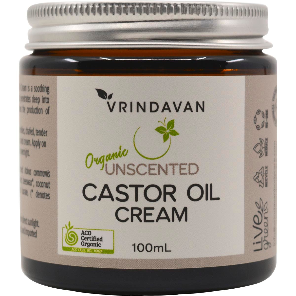 Vrindavan Castor Oil Cream Unscented 100ml - Cutprice Online