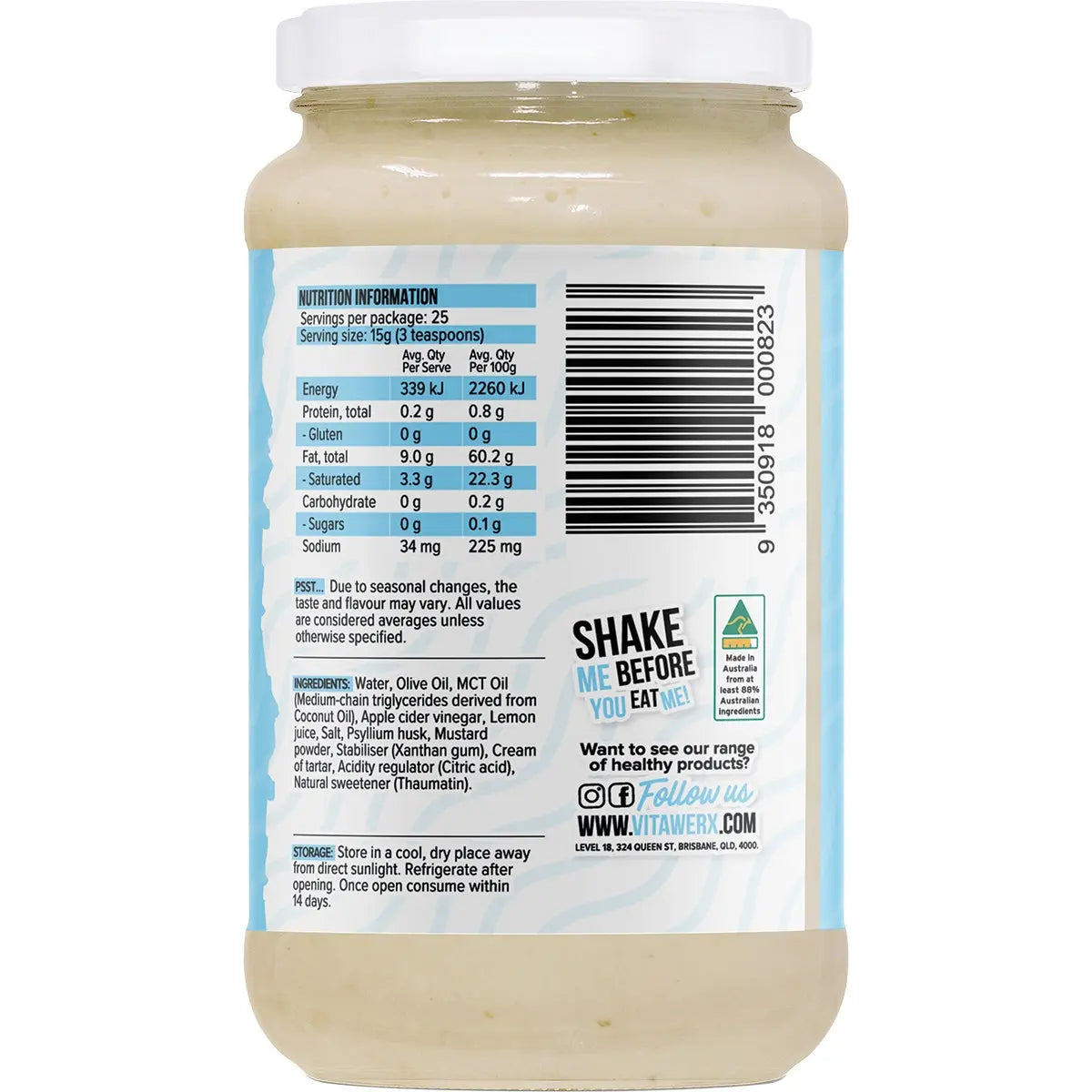VITAWERX Keto Mayo - All Day Lay Classic 350ml VITAWERX
