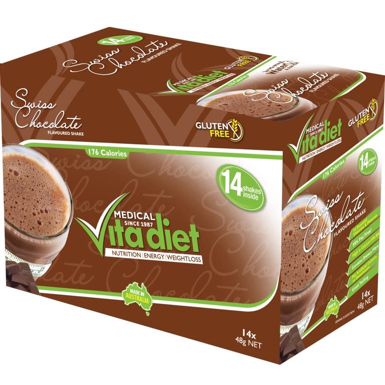 Vita Diet Swiss Chocolate Smoothie Shake Sachets 14 - Cutprice Online