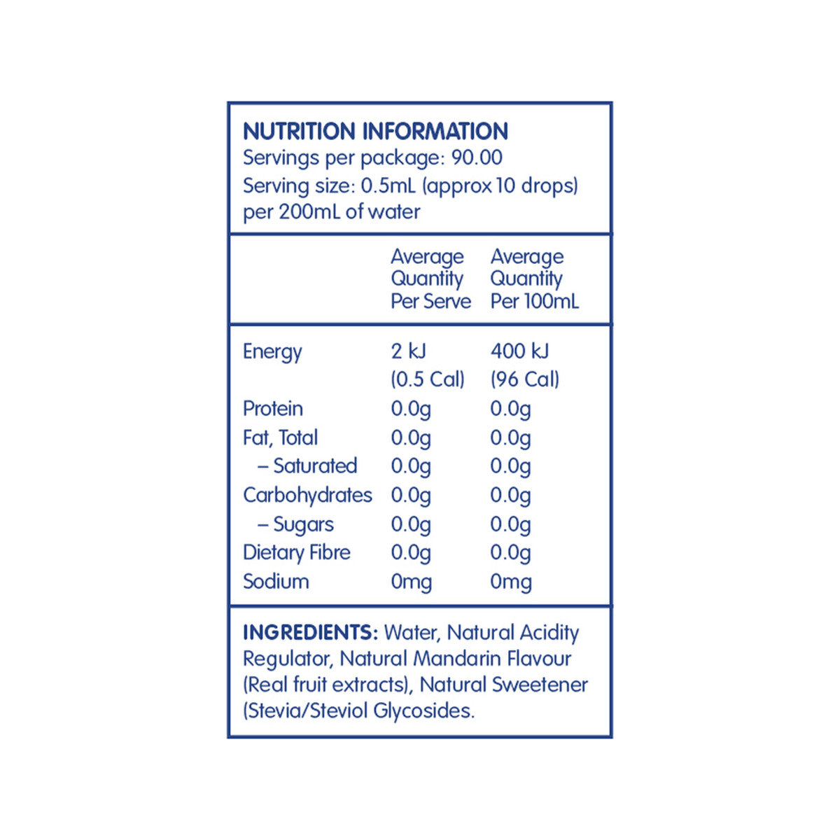 Vital Zing Water Drops (Flavour Enhancer with Stevia) Mandarin 45ml - Cutprice Online