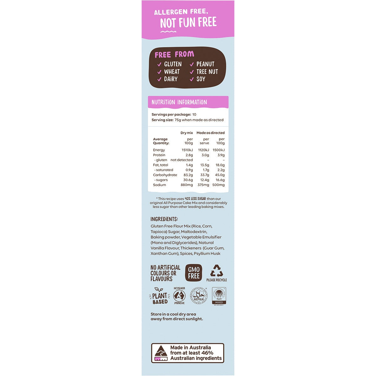 Well & Good All Purpose Cake Mix 40% Less Sugar 400g - Cutprice Online