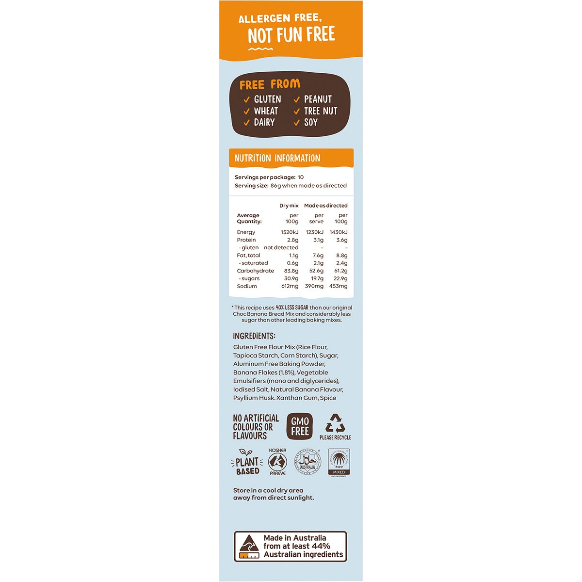 Well & Good Banana Bread Mix 40% Less Sugar 350g - Cutprice Online