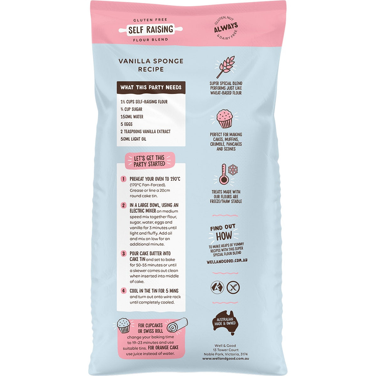 Well & Good Self Raising Flour Blend 1kg - Cutprice Online