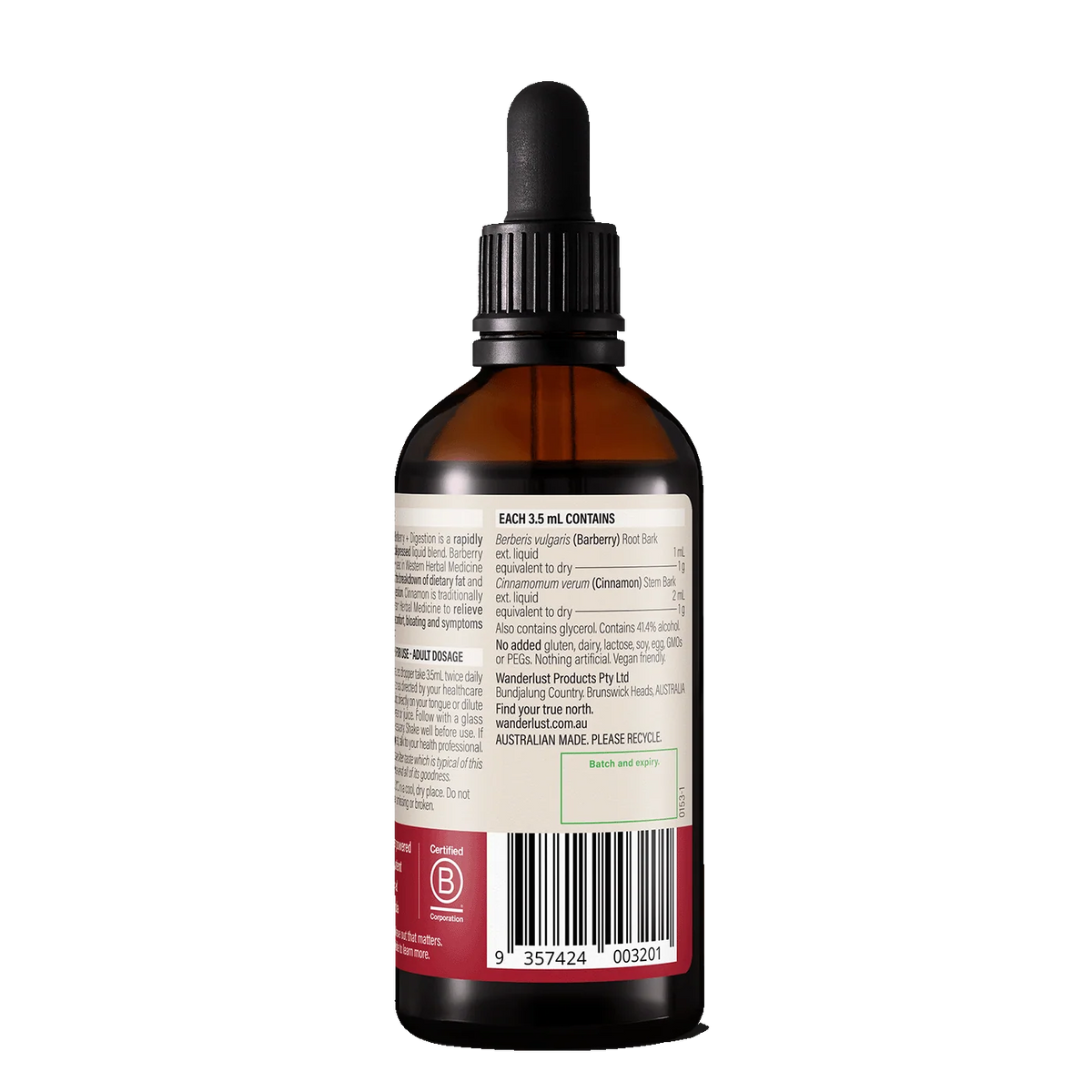 Wanderlust Barberry + Digestion Drops 90ml