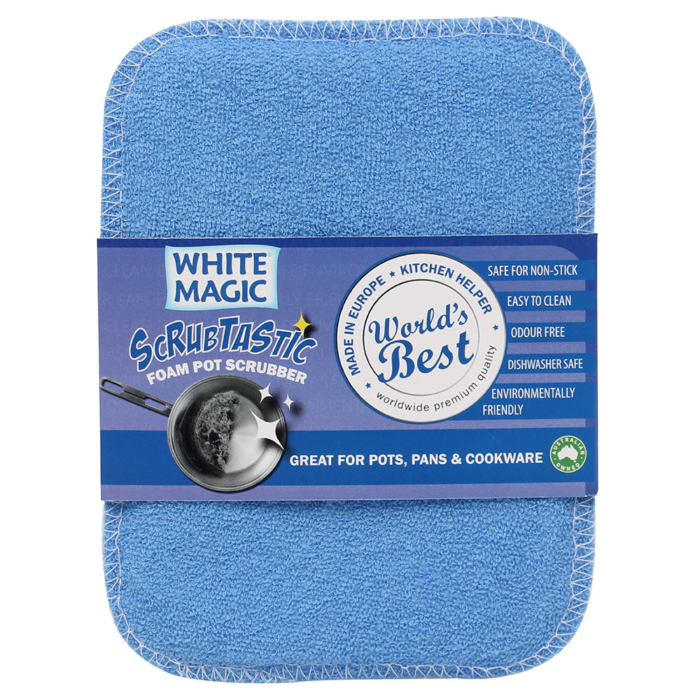 White Magic Scrubtastic Foam Pot Scrubber 1Pk (SINGLE) - Cutprice Online