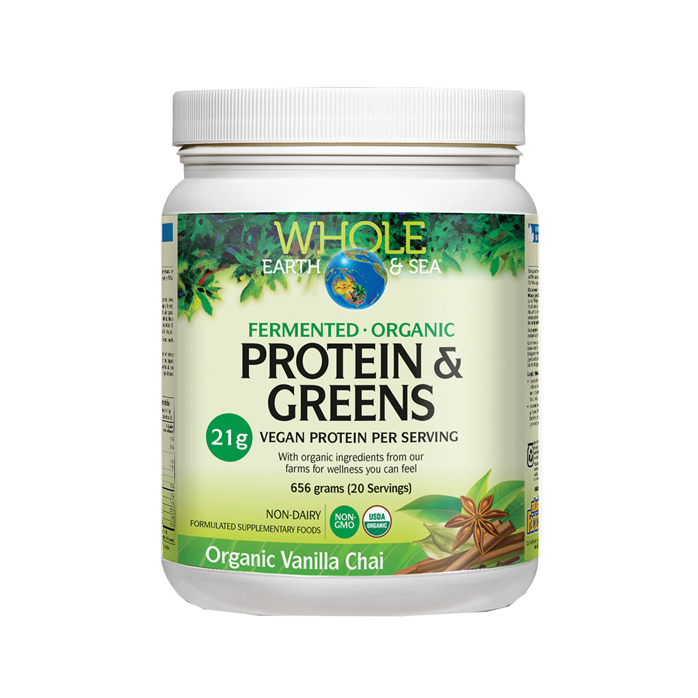 Whole Earth & Sea Organic Fermented Protein & Greens Vanilla Chai 656G - Cutprice Online