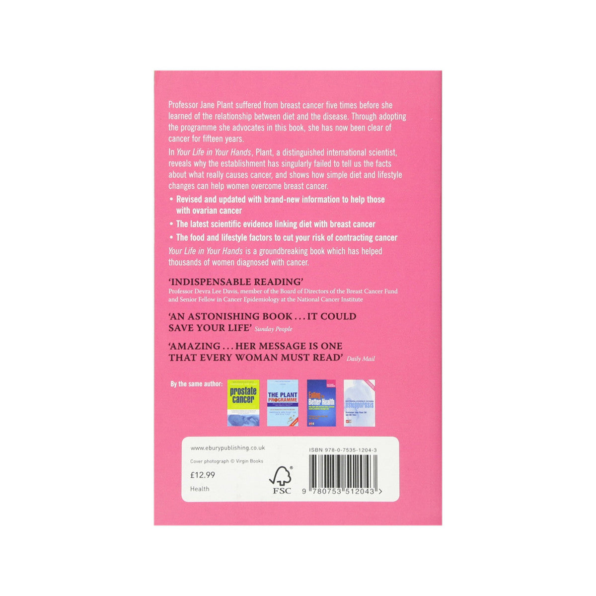 Your Life in Your Hands: Understand, Prevent & Overcome Breast Cancer & Ovarian Cancer by J. Plant BOOKS