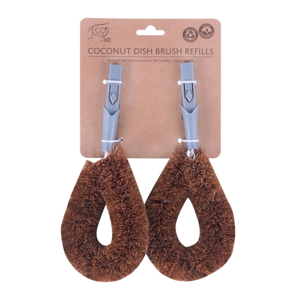 White Magic Eco Basics Coconut Dish Brush 2Pk (SINGLE) - Cutprice Online