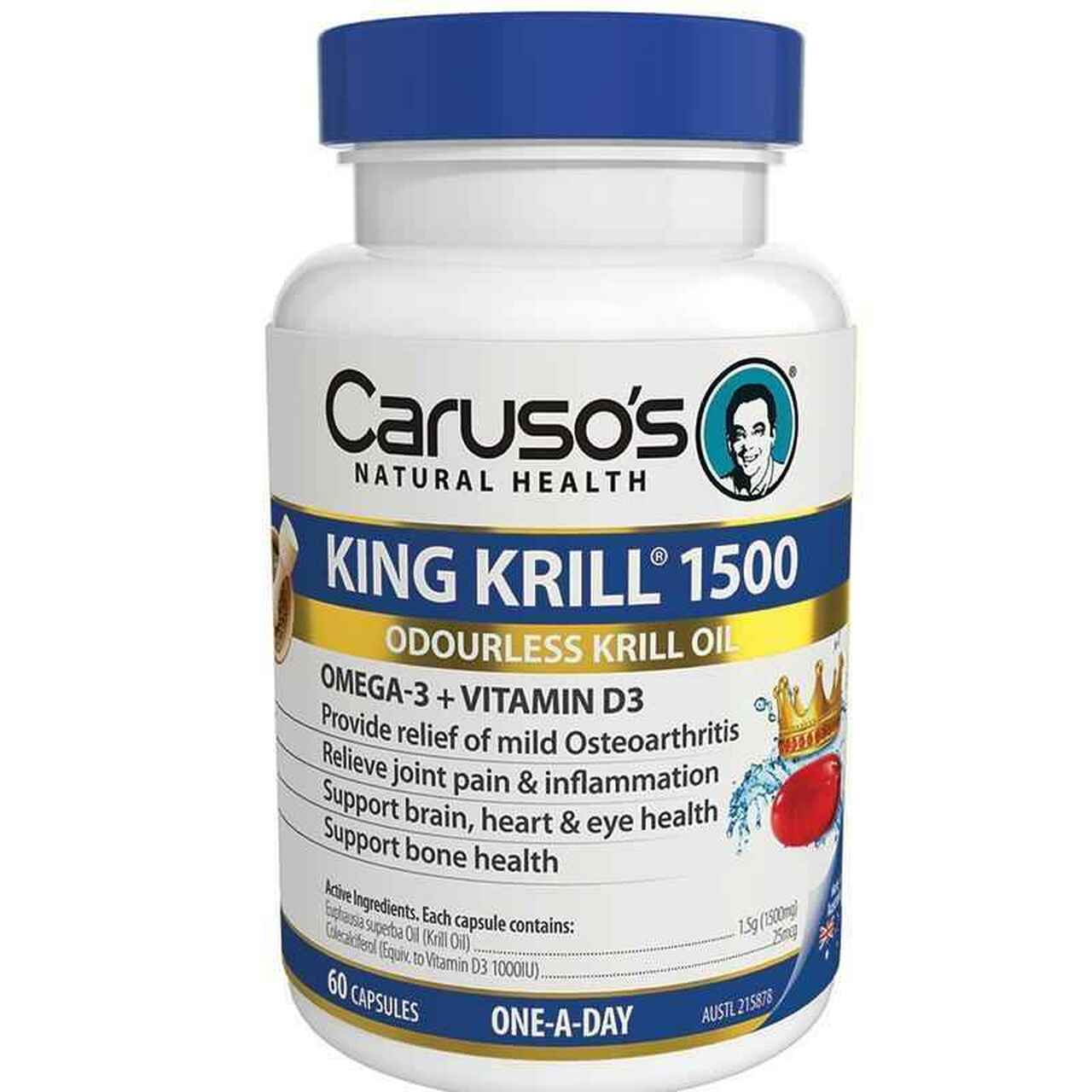 Caruso's Natural Health King Krill 1500mg 60 Capsules - Cutprice Online