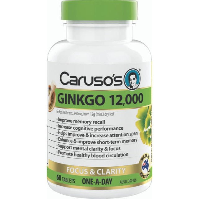 Caruso's Ginkgo 12,000 60 Tablets - Cutprice Online
